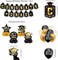 Class of 2026 Graduation Decorations Set - Black & Gold Congrats Grad Party Kit - Includes Backdrop, Porch Signs, Hanging Swirls, Honeycomb Centerpieces & Balloons